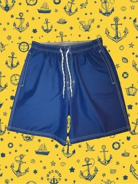 Croft & Barrow Classic Casual Coastal Nautical Summer Minimalist Swim Trunks S